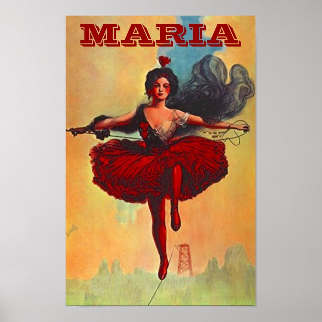 POSTER VINTAGE CIRCUS PRIMA DONNA HIGHWIRE ARTIST (Front)