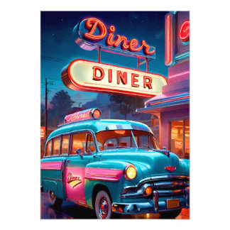Poster Vintage Diner Lights