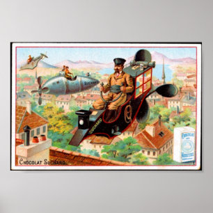 Poster Vintage French Chocolate Ad, steampunk