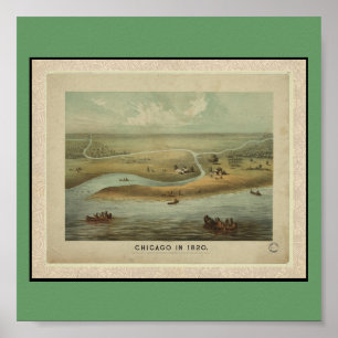 Poster-Vintage Maps-Chicago in 1820 Poster