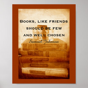 poster vintage style photo art quote on books