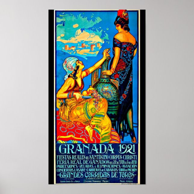 Poster-Vintage Travel Art-Granada Poster (Front)