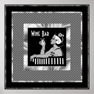 Poster Vintage Wine Bar Art Deco