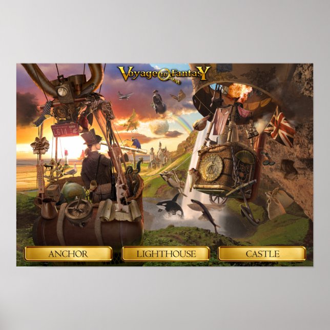 Poster Voyage to Fantasy - Hot Air Balloon (Front)