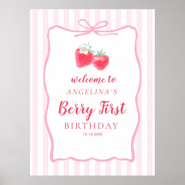  Poster Welcome Berry-Themed First Birthday  (Front)