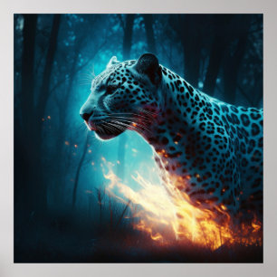 Poster White Leopard