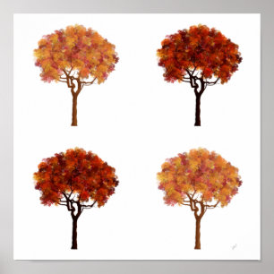 Poster with Autumn trees
