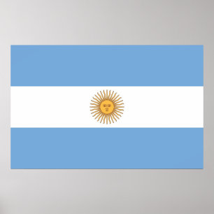 Poster with Flag of Argentina