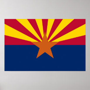Poster with Flag of Arizona, U.S.A.