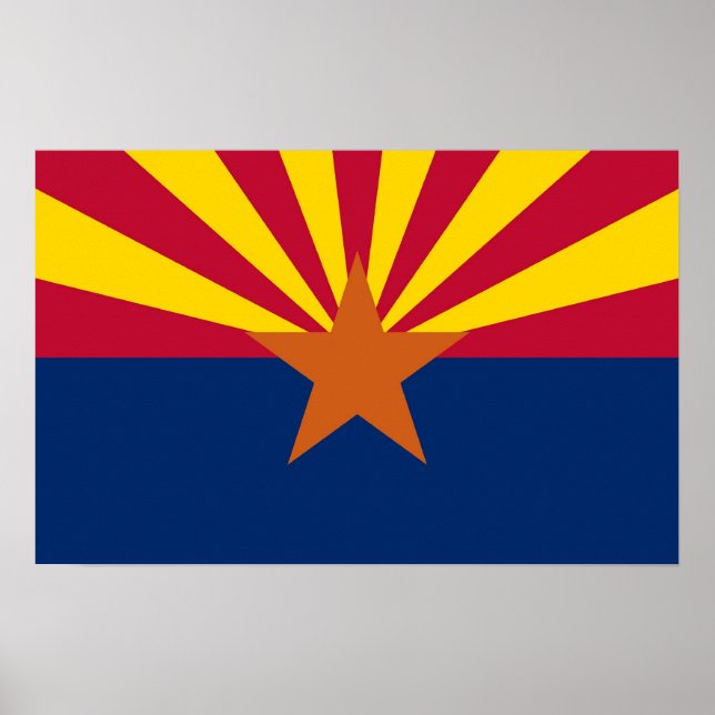Poster with Flag of Arizona, U.S.A. (Front)