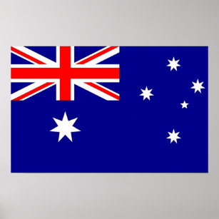Poster with Flag of Australia