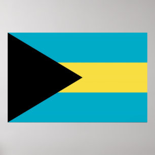 Poster with Flag of Bahamas