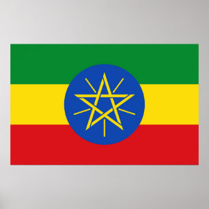 Poster with Flag of Ethiopia