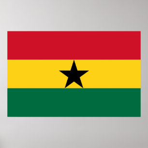 Poster with Flag of Ghana