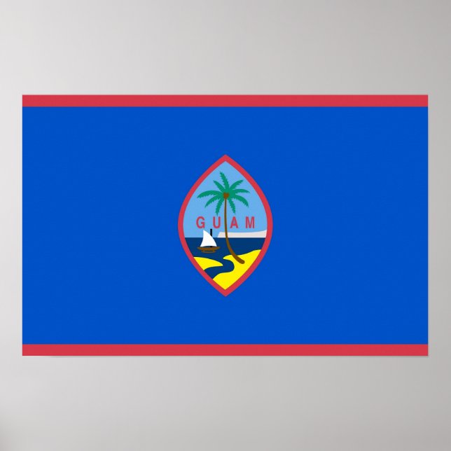 Poster with Flag of Guam, U.S.A. (Front)
