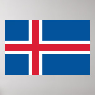 Poster with Flag of Iceland