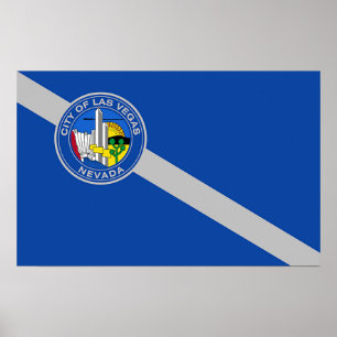 Poster with Flag of Las Vegas, Nevada, USA