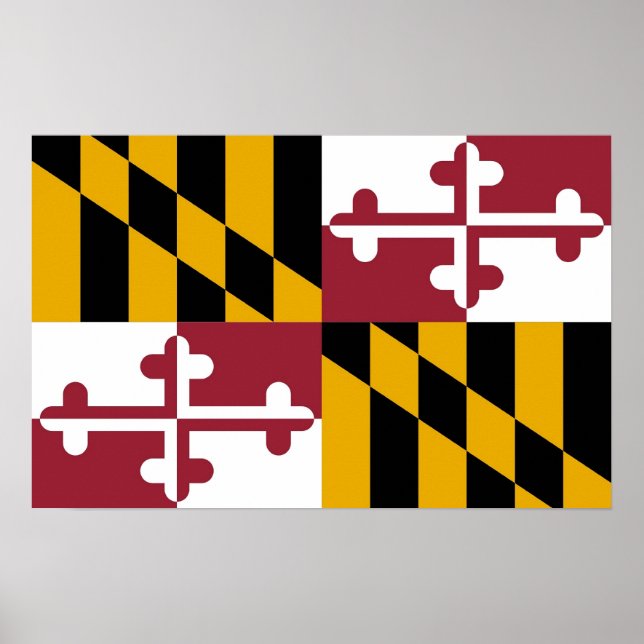 Poster with Flag of Maryland, U.S.A. (Front)