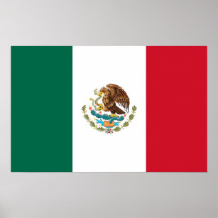 Poster with Flag of Mexico