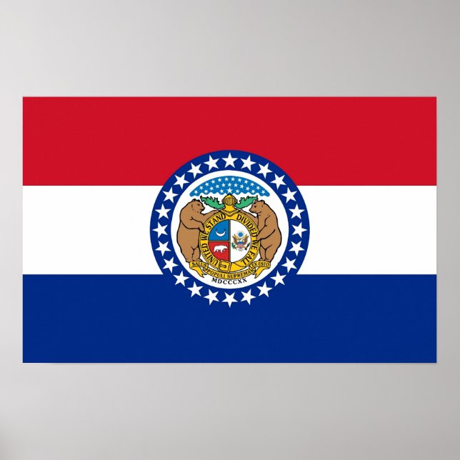 Poster with Flag of Missouri, U.S.A. (Front)