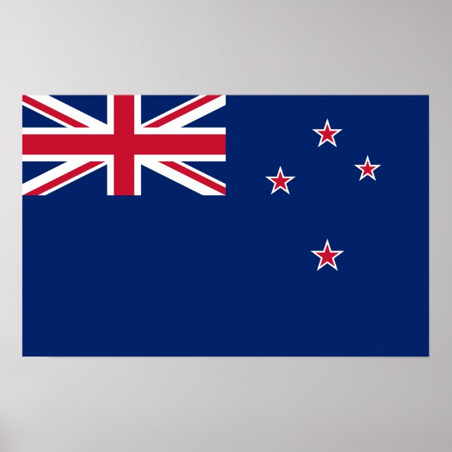 Poster with Flag of New Zealand (Front)