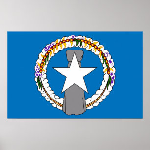 Poster with Flag of Northern Mariana Islands