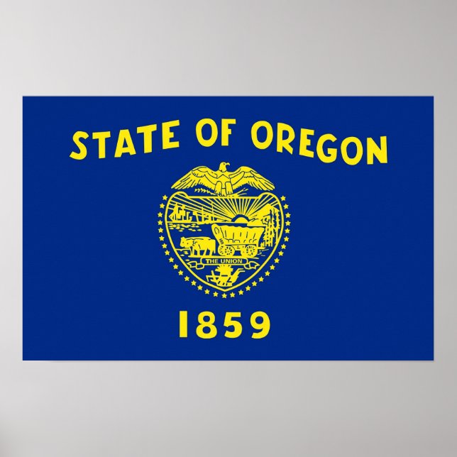 Poster with Flag of Oregon, U.S.A. (Front)