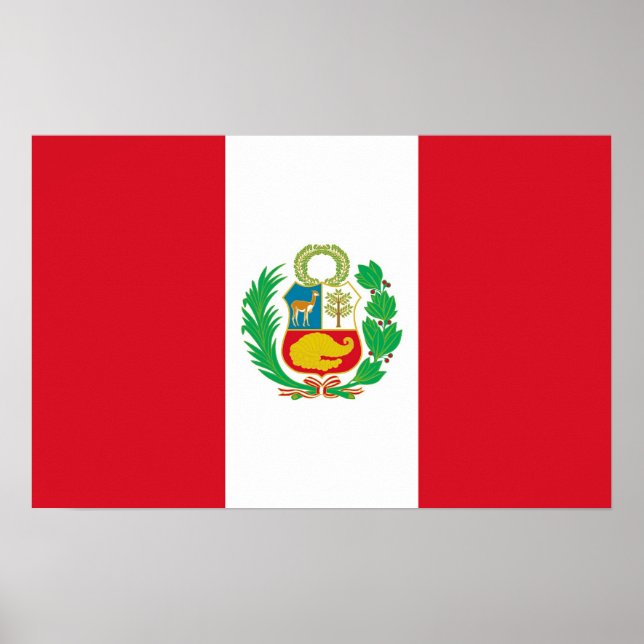 Poster with Flag of Peru (Front)