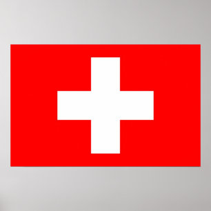 Poster with Flag of Switzerland