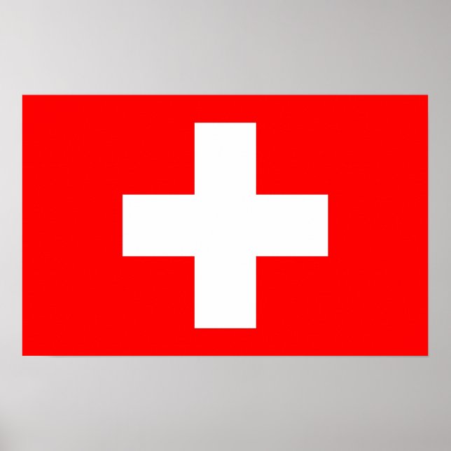 Poster with Flag of Switzerland (Front)