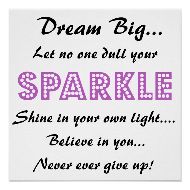 Poster with Motivational Saying - Dream Big! (Front)