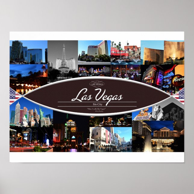 Poster with Scenes from Las Vegas (Front)