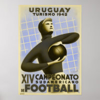 Poster with Vintage Copa de America Soccer Print