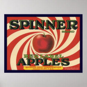 Poster with Vintage Crate Label Print for Apples