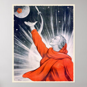 Poster with Vintage USSR Propaganda Print