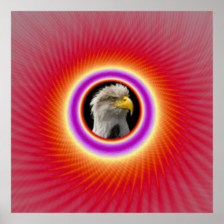 Poster  Woven Window Frame in Red and Violet