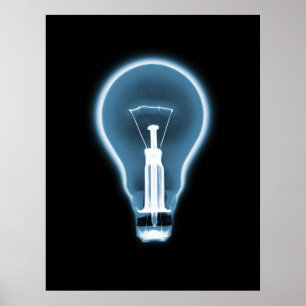 Poster- X-RAY LIGHT BULB BLACK BLUE Poster