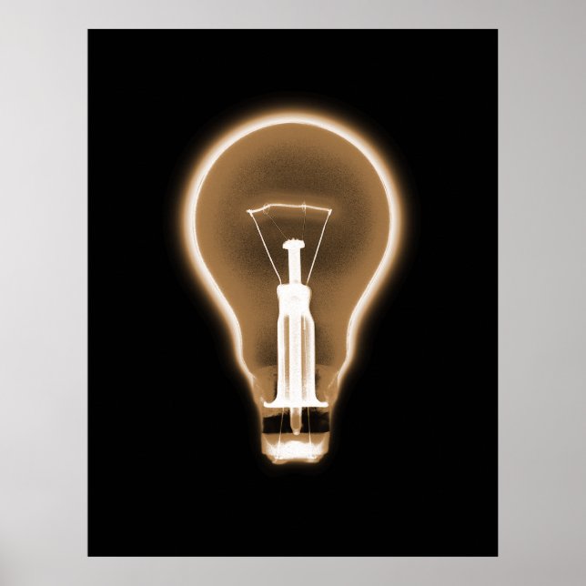 Poster- X-RAY LIGHT BULB BLACK ORANGE Poster (Front)