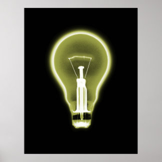 Poster- X-RAY LIGHT BULB BLACK YELLOW Poster
