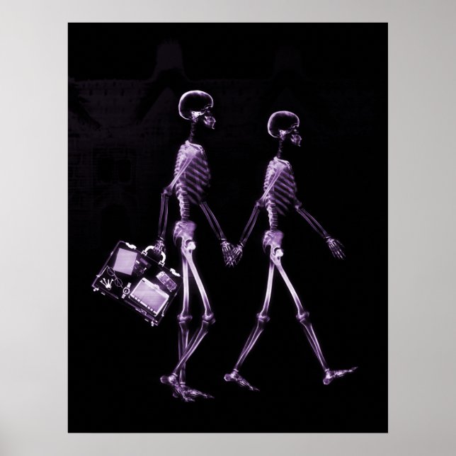 Poster- X-Ray Skeleton Couple Travelling Blk Purp Poster (Front)
