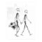 Poster - X-Ray Skeleton Couple Travelling Blk Wht