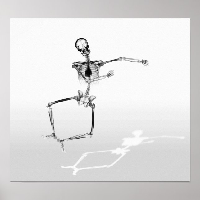 POSTER - X-RAY SKELETON JOY LEAP B&W (Front)