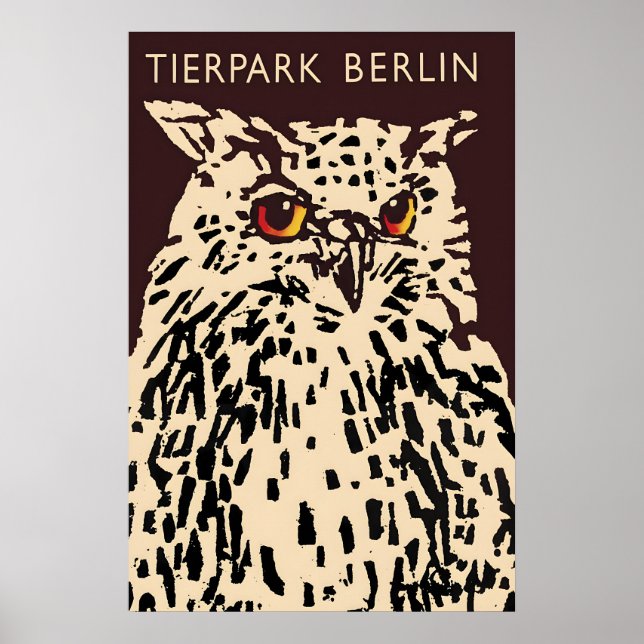 Poster Zoo Berlin (owl) Tiergarten (Front)