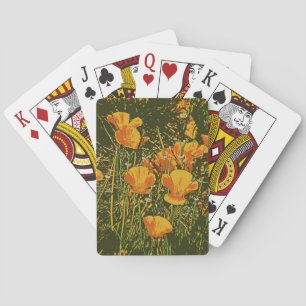 Posterised Poppies Playing Cards