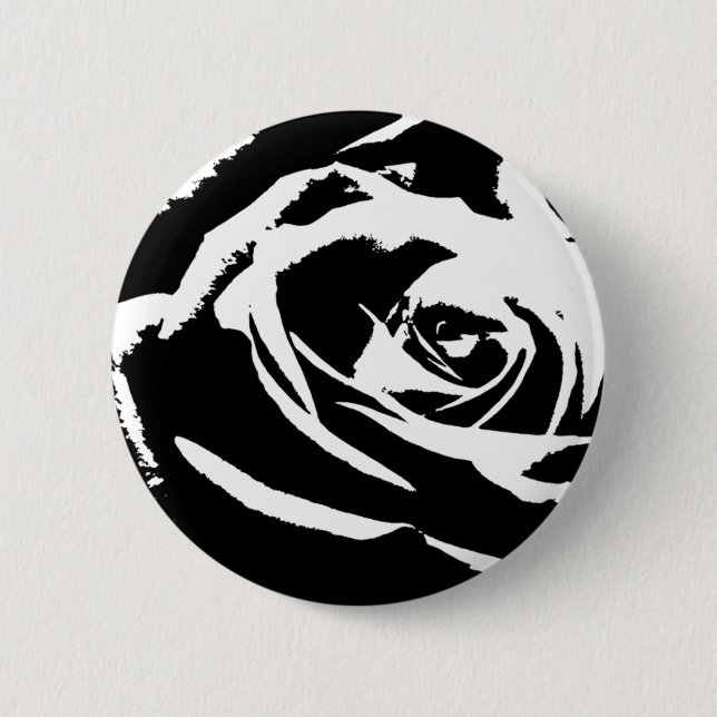 Posterised Rose Art 6 Cm Round Badge (Front)