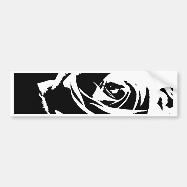 Posterised Rose Art Bumper Sticker (Front)