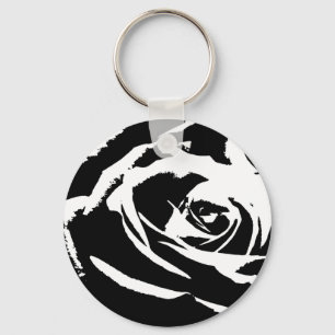 Posterised Rose Art Key Ring