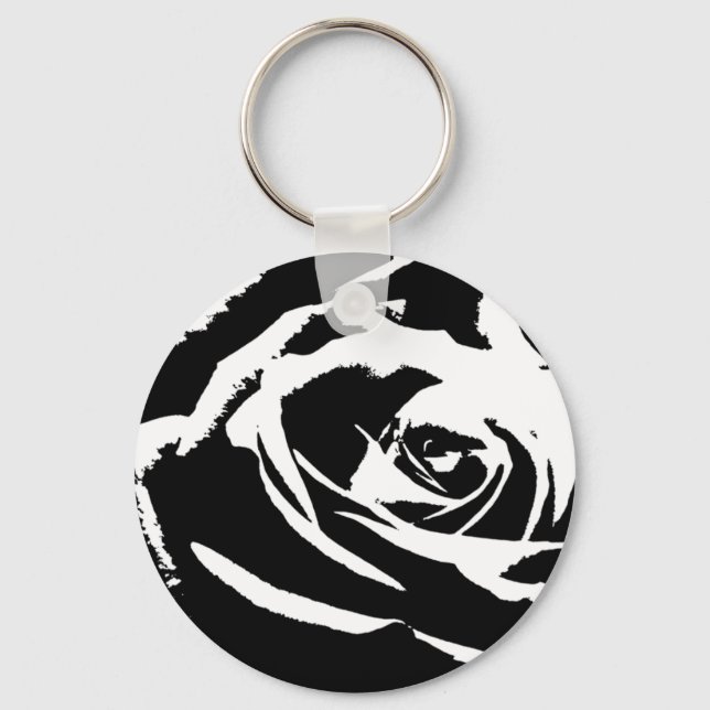 Posterised Rose Art Key Ring (Front)