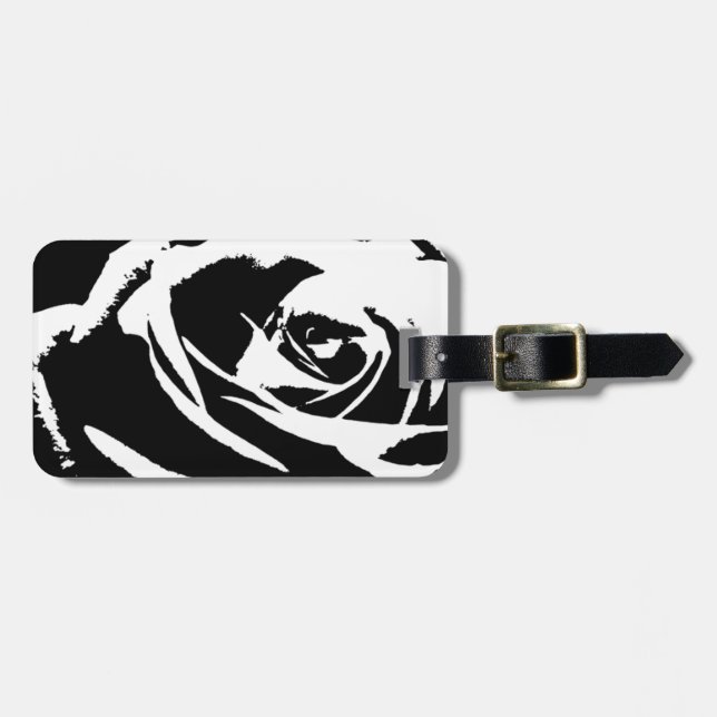 Posterised Rose Art Luggage Tag (Front Horizontal)
