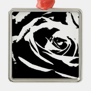 Posterised Rose Art Metal Tree Decoration